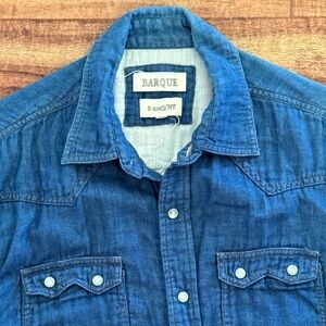 Barque NYC chambray button down shirt